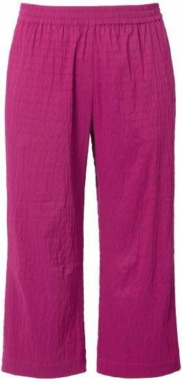 Ulla Popken Textured Elastic Waist Cropped Pants Magnolia Red - Дамски Дънки & Панталони в Големи Размери – Plus Size - 