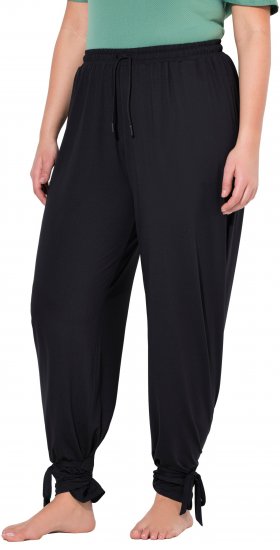 Ulla Popken Quick Drying Split Leg Elastic Waist Joggers Black - Дамски Дънки & Панталони в Големи Размери – Plus Size - 