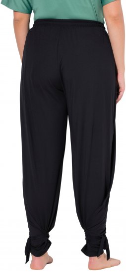 Ulla Popken Quick Drying Split Leg Elastic Waist Joggers Black - Дамски Дънки & Панталони в Големи Размери – Plus Size - 