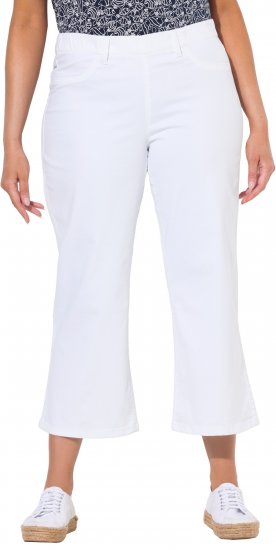 Ulla Popken Wide Leg Twill Mary Fit Culottes White - Дамски Дънки & Панталони в Големи Размери – Plus Size - 
