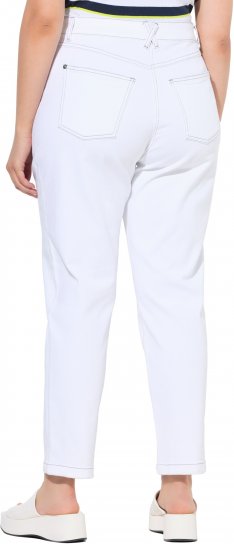 Ulla Popken Used Look 5 Pocket Comfy Waistband Mom Jeans Snow White - Дамски Дънки & Панталони в Големи Размери – Plus Size - 