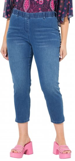 Ulla Popken Cropped Denim Look Stretch Fit Leggings Light Blue Denim - Дамски Дънки & Панталони в Големи Размери – Plus Size - 