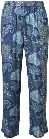 Ulla Popken Patchwork Paisley Elastic Waist Pants Blue - Дамски Дънки & Панталони в Големи Размери – Plus Size - 