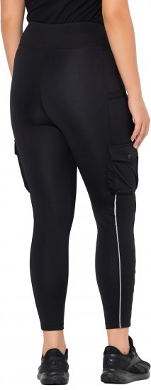 Ulla Popken Cargo Pocket Fleece Lined Sports Leggings Black - Дамски Дънки & Панталони в Големи Размери – Plus Size - 