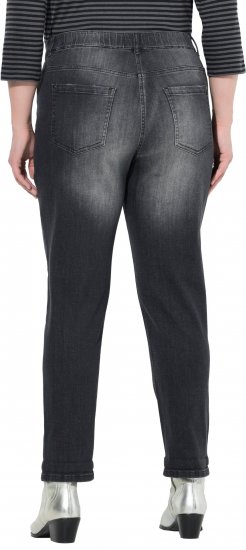 Ulla Popken Rivet Detail Stretch Fit Boyfriend Jeans Black - Дамски Дънки & Панталони в Големи Размери – Plus Size - 
