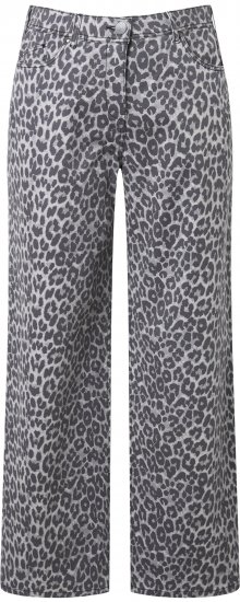 Ulla Popken Leopard Print Stretch Fit Jeans Beige - Дамски Дънки & Панталони в Големи Размери – Plus Size - 