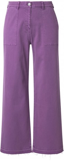 Ulla Popken Purple Fringed Hem Stretch Fit Jeans Lavender - Дамски Дънки & Панталони в Големи Размери – Plus Size - 