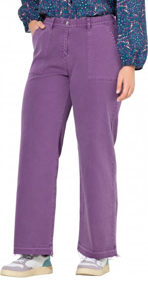 Ulla Popken Purple Fringed Hem Stretch Fit Jeans Lavender - Дамски Дънки & Панталони в Големи Размери – Plus Size - 