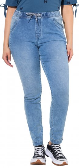 Ulla Popken Drawstring Jeggings Blue Denim - Дамски Дънки & Панталони в Големи Размери – Plus Size - 