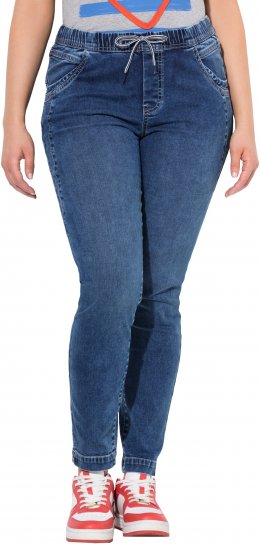 Ulla Popken Drawstring Jeggings Blue - Дамски Дънки & Панталони в Големи Размери – Plus Size - 