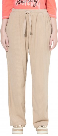 Ulla Popken Corduroy Elastic Waist Pants Brown - Дамски Дънки & Панталони в Големи Размери – Plus Size - 