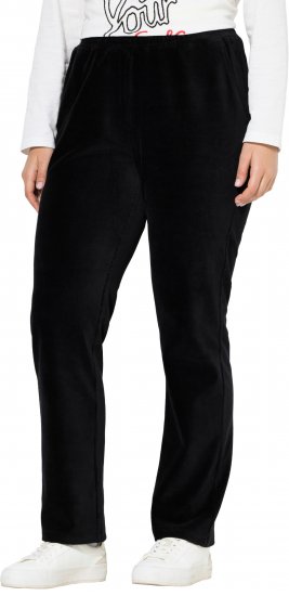 Ulla Popken Corduroy Elastic Waist Pants Black - Дамски Дънки & Панталони в Големи Размери – Plus Size - 
