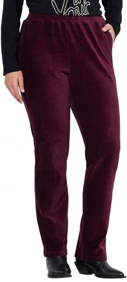Ulla Popken Corduroy Elastic Waist Pants Brown - Дамски Дънки & Панталони в Големи Размери – Plus Size - 