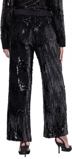 Ulla Popken Sequined Elastic Waist Pants Black - Дамски Дънки & Панталони в Големи Размери – Plus Size - 