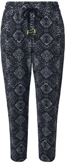 Ulla Popken Snake Print Elastic Waist Joggers Black - Дамски Дънки & Панталони в Големи Размери – Plus Size - 