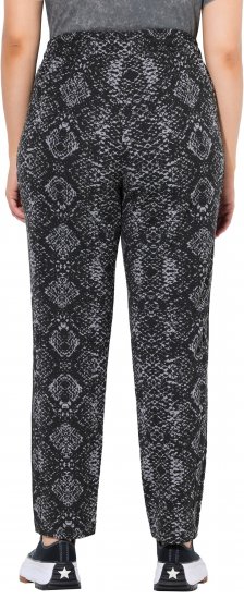 Ulla Popken Snake Print Elastic Waist Joggers Black - Дамски Дънки & Панталони в Големи Размери – Plus Size - 