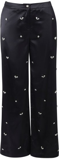 Ulla Popken Rhinestone Detail Comfort Waist Pants Black - Дамски Дънки & Панталони в Големи Размери – Plus Size - 