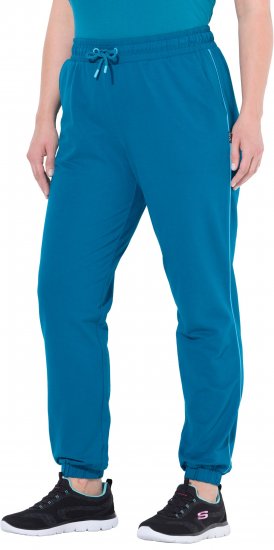 Ulla Popken Contrast Piping Joggers Blue - Дамски Дънки & Панталони в Големи Размери – Plus Size - 