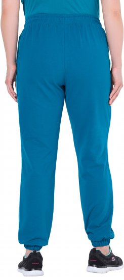 Ulla Popken Contrast Piping Joggers Blue - Дамски Дънки & Панталони в Големи Размери – Plus Size - 