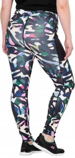 Ulla Popken Quick Drying Botanical Print Sport Leggings Black - Дамски Дънки & Панталони в Големи Размери – Plus Size - 