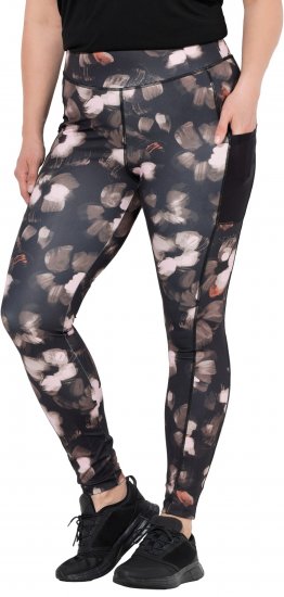 Ulla Popken Abstract Print Quick Dry Sports Leggings Black - Дамски Дънки & Панталони в Големи Размери – Plus Size - 