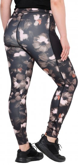Ulla Popken Abstract Print Quick Dry Sports Leggings Black - Дамски Дънки & Панталони в Големи Размери – Plus Size - 