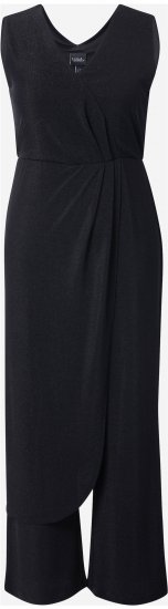 Ulla Popken Draped Sleeveless Glitter Jumpsuit Navy - Дамски Дънки & Панталони в Големи Размери – Plus Size - 