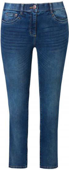 Ulla Popken Decorative Stitched Slim Leg Stretch Fit Jeans Blue Denim - Дамски Дънки & Панталони в Големи Размери – Plus Size - 