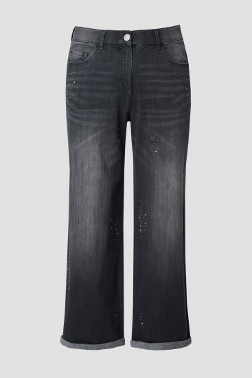 Ulla Popken Rivet Studded Stretch Fit Jeans Black - Дамски Дънки & Панталони в Големи Размери – Plus Size - 
