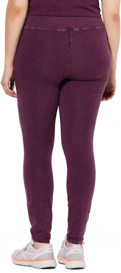 Ulla Popken Acid Wash Decorative Seam Leggings Purple - Дамски Дънки & Панталони в Големи Размери – Plus Size - 