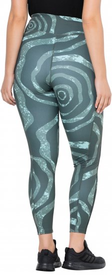 Ulla Popken Quick Drying Ripple Print Sport Leggings Black - Дамски Дънки & Панталони в Големи Размери – Plus Size - 