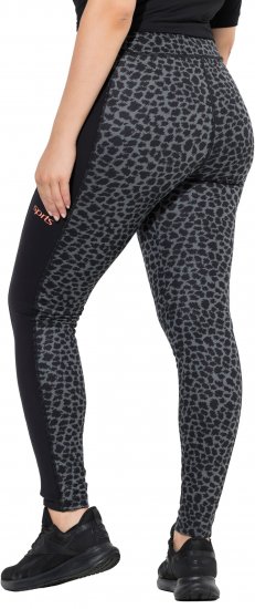 Ulla Popken Quick Drying Leopard Print Sport Leggings Black - Дамски Дънки & Панталони в Големи Размери – Plus Size - 