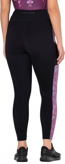 Ulla Popken Quick Drying Botanical Print Sport Leggings Black - Дамски Дънки & Панталони в Големи Размери – Plus Size - 
