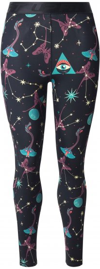 Ulla Popken Quick Drying Celestial Print Sport Leggings Black - Дамски Дънки & Панталони в Големи Размери – Plus Size - 