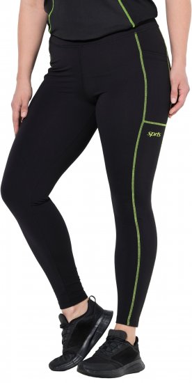 Ulla Popken Neon Seam Quick Drying Performance Leggings Black - Дамски Дънки & Панталони в Големи Размери – Plus Size - 