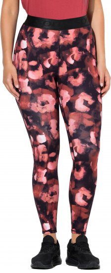 Ulla Popken Abstract Flower Print Performance Leggings Red - Дамски Дънки & Панталони в Големи Размери – Plus Size - 