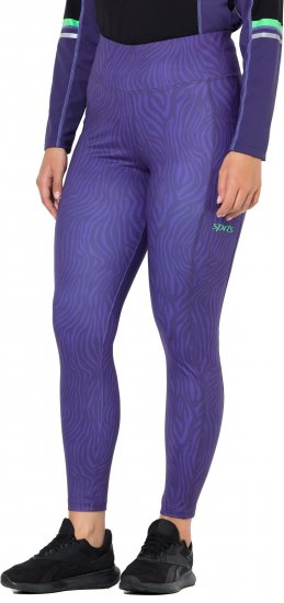 Ulla Popken Neon Zebra Print Performance Leggings Purple - Дамски Дънки & Панталони в Големи Размери – Plus Size - 