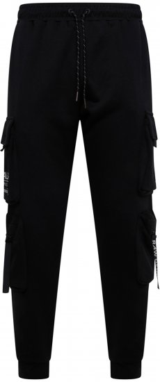 Kam Jeans 244 Raw Denim Cargo PKT Jog Pants Black - Дънки и панталони - мъжки Дънки и панталони големи размери