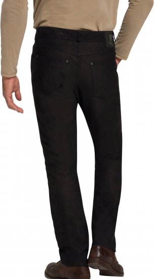 JP1880 Leather Pants Regular Fit Buffalo Nubuck Black - Дънки и панталони - мъжки Дънки и панталони големи размери