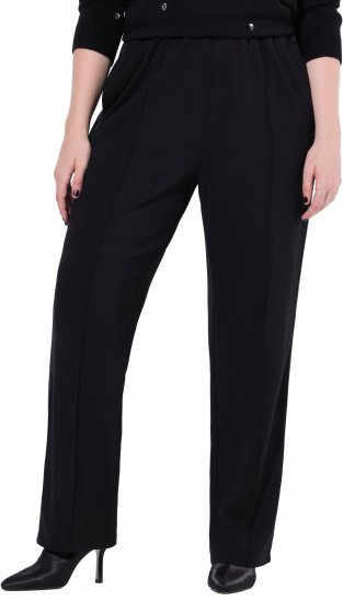 Ulla Popken Rose Wide Leg Stretch Waist Trousers Black - Дамски Дънки & Панталони в Големи Размери – Plus Size - 
