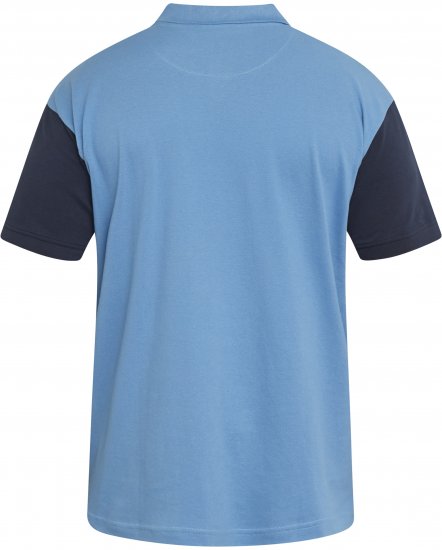 North Latitude 61131 Пике Поло с Контрастни Ръкави и Бродерия Син - Поло тениски - мъжки тениски с яка големи размери