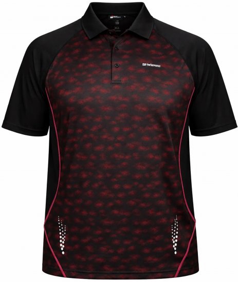 Espionage LW156 Performance Polo Red/Black - Поло тениски - мъжки тениски с яка големи размери
