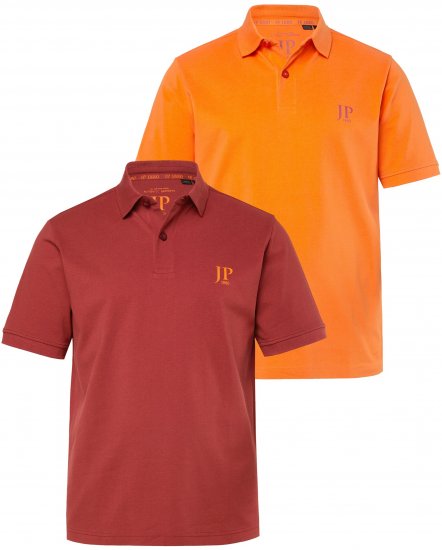 JP1880 Polo Shirts 2-pack Piqué Red Orange - Поло тениски - мъжки тениски с яка големи размери