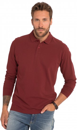 JP1880 Polo Shirt Long Sleeve Piqué Red - Поло тениски - мъжки тениски с яка големи размери