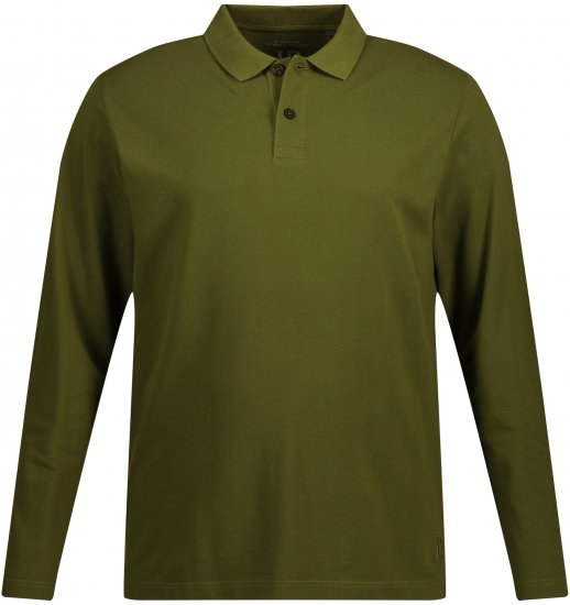 JP1880 Polo Shirt Basic Long Sleeve Pique Moss Green - Поло тениски - мъжки тениски с яка големи размери