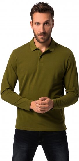JP1880 Polo Shirt Basic Long Sleeve Pique Moss Green - Поло тениски - мъжки тениски с яка големи размери