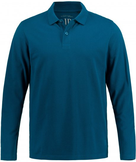 JP1880 Polo Shirt Long Sleeve Pique Blue - Поло тениски - мъжки тениски с яка големи размери