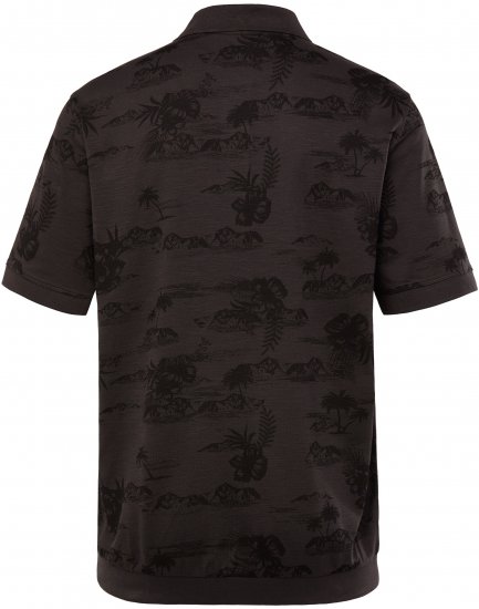 JP1880 Pique with All-over Print Polo Shirt TALL Black - TALL Поло тениски - TALL поло тениски за високи мъже