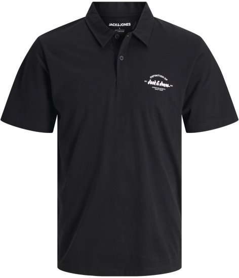 Jack & Jones Brandon Short Sleeve Polo Black - Поло тениски - мъжки тениски с яка големи размери