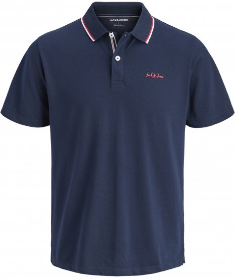 Jack & Jones Blaze Short Sleeve Polo Navy - Поло тениски - мъжки тениски с яка големи размери